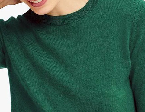 カシミヤクルーネックセーター（長袖）、カラー:55 GREEN┃その2